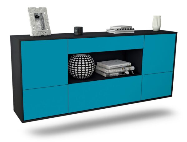 Sideboard East Los Angeles, Türkis, hängend (180x79x35cm)