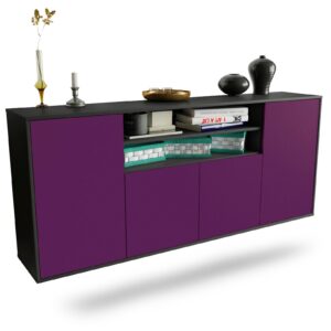 Sideboard Mesquite | hängend | Korpus Anthrazit | Front in Lila | 180x79x35cm (BxHxT)