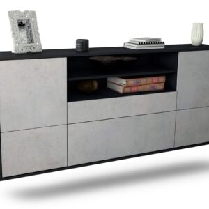 Sideboard Elk Grove | hängend | Korpus Anthrazit | Front in Beton Optik | 180x79x35cm (BxHxT)