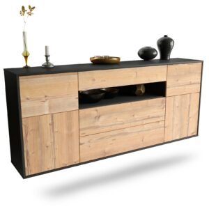 Sideboard Elizabeth | hängend | Korpus Anthrazit | Front in Pinie Holz Optik | 180x79x35cm (BxHxT)
