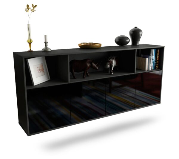 Sideboard Columbia, Schwarz, hängend (180x79x35cm)