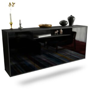 Sideboard New Haven, Schwarz, hängend (180x79x35cm)