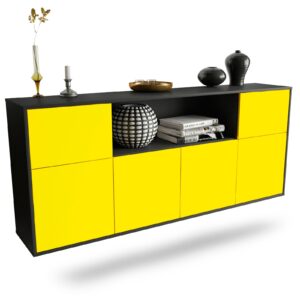 Sideboard West Valley City | hängend | Korpus Anthrazit | Front in Gelb | 180x79x35cm (BxHxT)