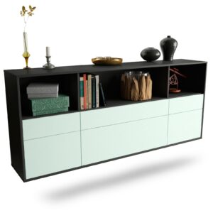 Sideboard Cary | hängend | Korpus Anthrazit | Front in Mint | 180x79x35cm (BxHxT)