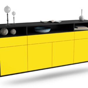 Sideboard Simi Valley, Gelb, hängend (180x79x35cm)