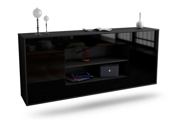 Sideboard Olathe, Schwarz, hängend (180x79x35cm)