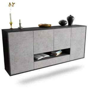 Sideboard Abilene, Beton, hängend (180x79x35cm)