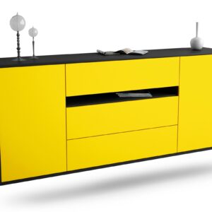 Sideboard McKinney, Gelb, hängend (180x79x35cm)