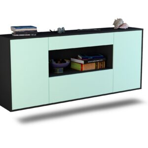 Sideboard Ann Arbor | hängend | Korpus Anthrazit | Front in Mint | 180x79x35cm (BxHxT)