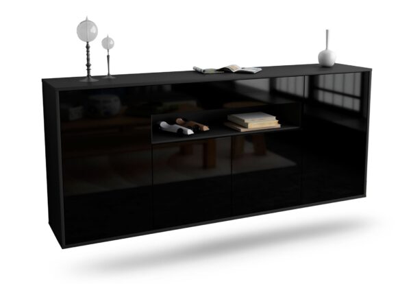 Sideboard Lansing, Schwarz, hängend (180x79x35cm)
