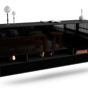 Sideboard Lafayette, Schwarz, hängend (180x79x35cm)