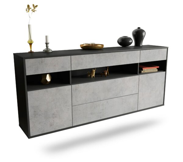 Sideboard Inglewood, Beton, hängend (180x79x35cm)