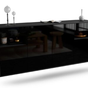 Sideboard Killeen, Schwarz, hängend (180x79x35cm)