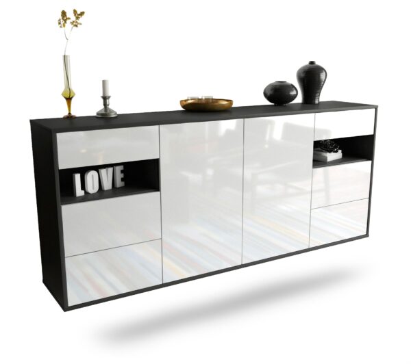 Sideboard Thornton, Weiß, hängend (180x79x35cm)
