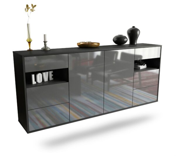 Sideboard Thornton, Grau, hängend (180x79x35cm)