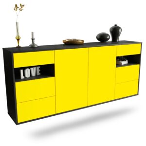 Sideboard Thornton, Gelb, hängend (180x79x35cm)