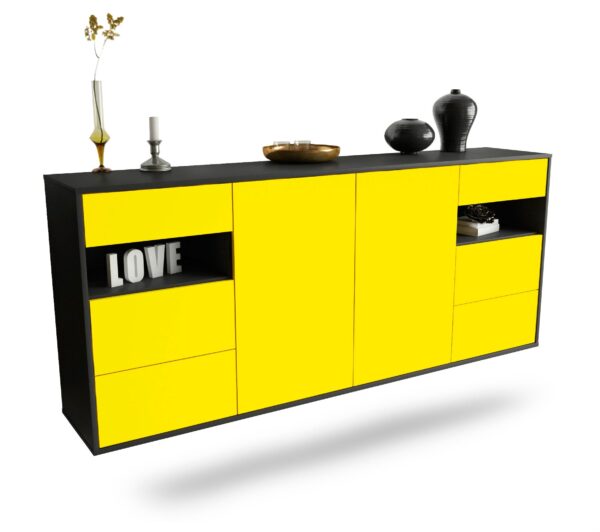 Sideboard Thornton, Gelb, hängend (180x79x35cm)