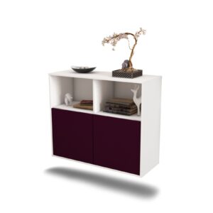 Sideboard Rochester | hängend | Korpus Weiß | Front in Lila | 92x79x35cm (BxHxT)