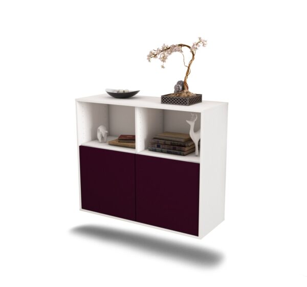 Sideboard Rochester | hängend | Korpus Weiß | Front in Lila | 92x79x35cm (BxHxT)