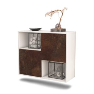 Sideboard Modesto | hängend | Korpus Weiß | Front in Rost Optik | 92x79x35cm (BxHxT)