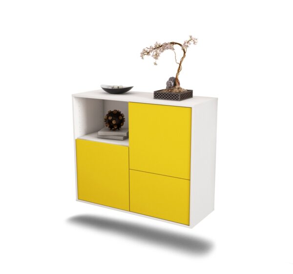 Sideboard Boise | hängend | Korpus Weiß | Front in Gelb | 92x79x35cm (BxHxT)