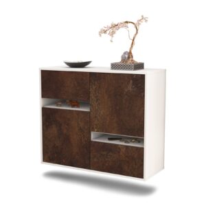 Sideboard Irvine | hängend | Korpus Weiß | Front in Rost Optik | 92x79x35cm (BxHxT)
