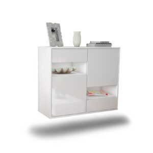 Sideboard Spokane, Weiß, hängend (92x79x35cm)