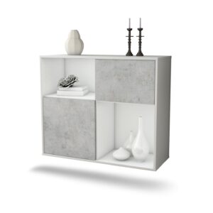 Sideboard Shreveport, Beton, hängend (92x79x35cm)