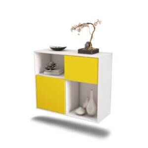 Sideboard Shreveport | hängend | Korpus Weiß | Front in Gelb | 92x79x35cm (BxHxT)