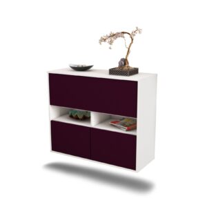 Sideboard San Bernardino | hängend | Korpus Weiß | Front in Lila | 92x79x35cm (BxHxT)