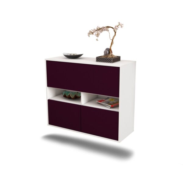 Sideboard San Bernardino | hängend | Korpus Weiß | Front in Lila | 92x79x35cm (BxHxT)
