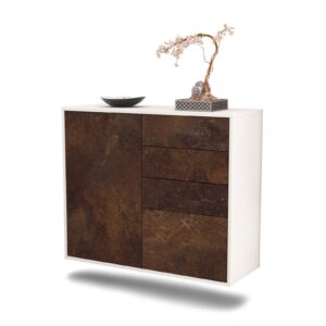 Sideboard Tacoma | hängend | Korpus Weiß | Front in Rost Optik | 92x79x35cm (BxHxT)
