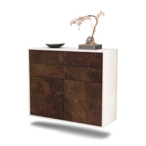 Sideboard Grand Rapids | hängend | Korpus Weiß | Front in Rost Optik | 92x79x35cm (BxHxT)