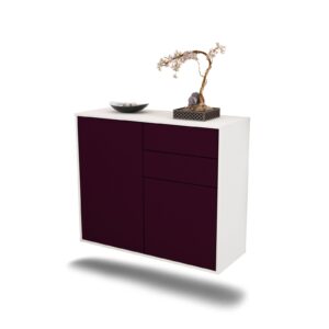 Sideboard Huntington Beach | hängend | Korpus Weiß | Front in Lila | 92x79x35cm (BxHxT)