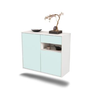 Sideboard Augusta | hängend | Korpus Weiß | Front in Mint | 92x79x35cm (BxHxT)