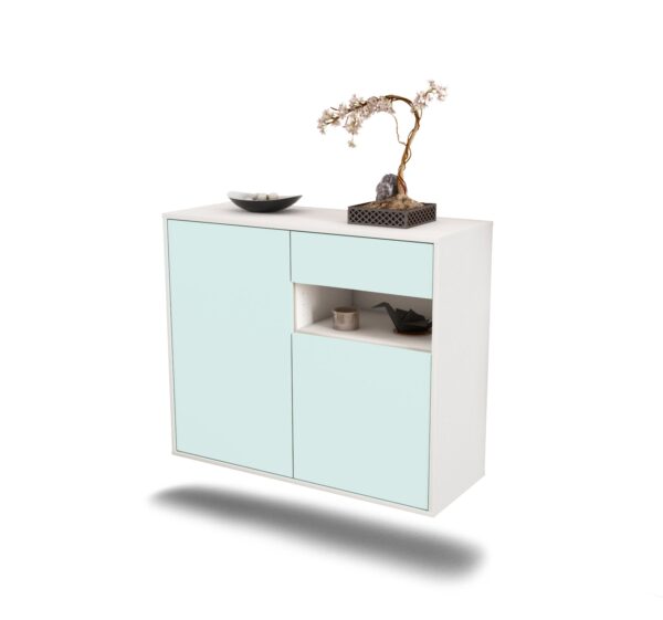 Sideboard Augusta | hängend | Korpus Weiß | Front in Mint | 92x79x35cm (BxHxT)