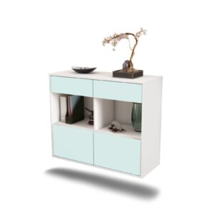 Sideboard Mobile | hängend | Korpus Weiß | Front in Mint | 92x79x35cm (BxHxT)