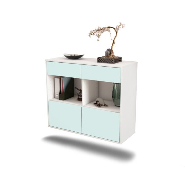 Sideboard Mobile | hängend | Korpus Weiß | Front in Mint | 92x79x35cm (BxHxT)