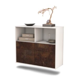 Sideboard Moreno Valley | hängend | Korpus Weiß | Front in Rost Optik | 92x79x35cm (BxHxT)