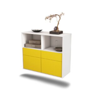 Sideboard Moreno Valley, Gelb, hängend (92x79x35cm)