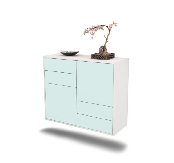 Sideboard Little Rock | hängend | Korpus Weiß | Front in Mint | 92x79x35cm (BxHxT)