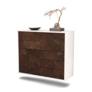 Sideboard Amarillo | hängend | Korpus Weiß | Front in Rost Optik | 92x79x35cm (BxHxT)