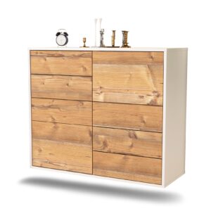 Sideboard Amarillo | hängend | Korpus Weiß | Front in Pinie Holz Optik | 92x79x35cm (BxHxT)