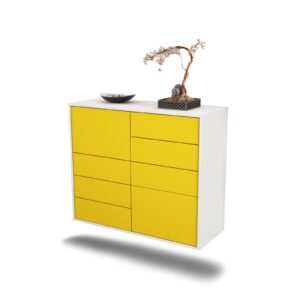 Sideboard Paradise | hängend | Korpus Weiß | Front in Gelb | 92x79x35cm (BxHxT)