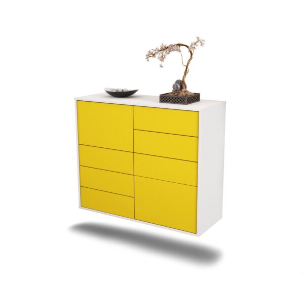 Sideboard Paradise | hängend | Korpus Weiß | Front in Gelb | 92x79x35cm (BxHxT)