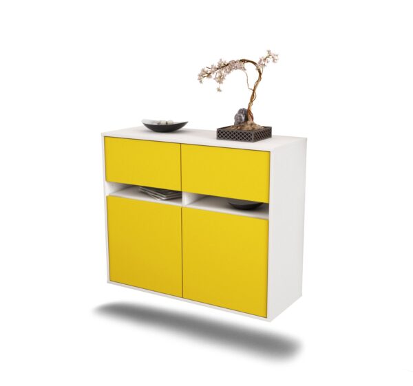 Sideboard Fort Lauderdale, Gelb, hängend (92x79x35cm)
