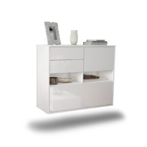 Sideboard Salt Lake City, Weiß, hängend (92x79x35cm)