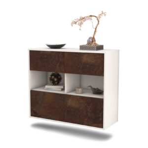 Sideboard Newport News | hängend | Korpus Weiß | Front in Rost Optik | 92x79x35cm (BxHxT)