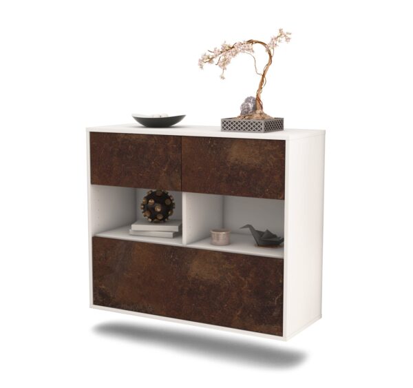 Sideboard Newport News | hängend | Korpus Weiß | Front in Rost Optik | 92x79x35cm (BxHxT)