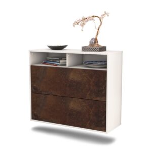 Sideboard Spring Valley | hängend | Korpus Weiß | Front in Rost Optik | 92x79x35cm (BxHxT)